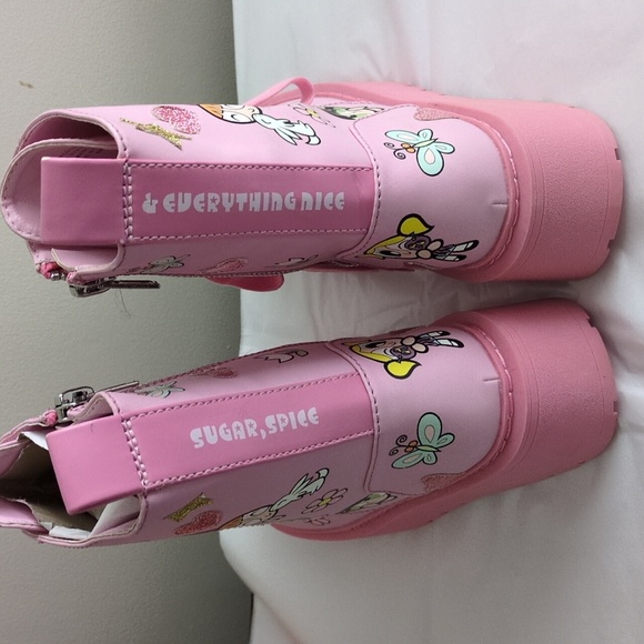 ❤️ Vintage Power Puff Girls Boots Always Sugar & Spice Combat … - Picture 11 of 12